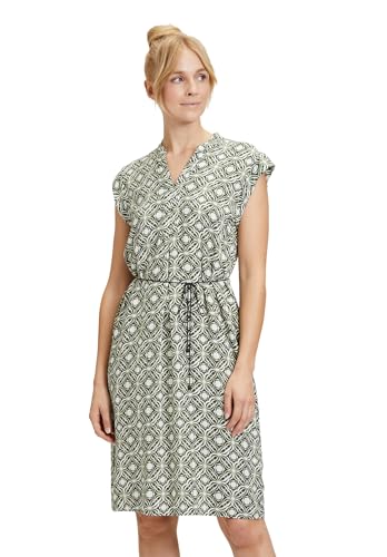 Cartoon Damen Sommerkleid Kurzarm Cream/Green,40