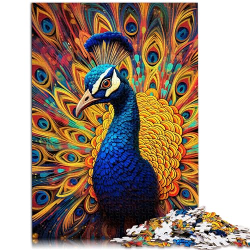 Puzzle | Puzzles Psychedelic Peacock Jigsaw Puzzle für Erwachsene, 1000 Stück, Holzpuzzle, Spaß für zu Hause, Aktivitäten, Geburtstagsgeschenk, Reisegeschenke, 1000 Teile (50 x 75 cm)