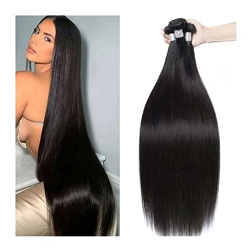 Human Hair Bundles 10A Brasilianische Gerade Haar Bundles 1/3/4 Pcs Gerade Menschliches Haar Bundles 8-32 Zoll Remy Menschliches Haar Extensions for schwarze Frauen human hair weave (Color : Straight