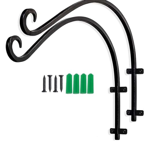 Begchy 2 Stück Robuste Pflanzenhalterung zum Aufhängen, 16 Große, Gebogene Wandhalterung für Den Außenbereich zum Aufhängen Von Blumenkörben, Vogelhäuschen