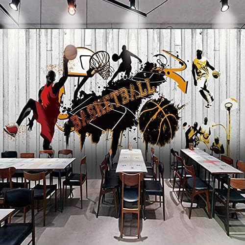 XLMING Basketballgraffitisportrestaurantcafebarktv 3D Tapete Home Dekoration Wohnzimmer Sofa Schlafzimmer Tv Hintergrund Wand-400cm×280cm