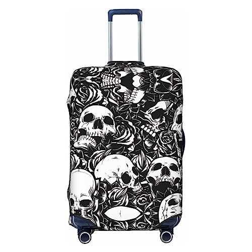 Miniks Totenkopf-Reisegepäckabdeckung, robuster Koffer-Schutz, passend für 45,7 - 81,3 cm große Gepäckstücke, Schwarz, Large