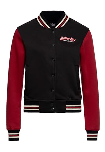 Queen Kerosin Damen College Jacke | Sweatjacke | Baseball Jacke | Regular Fit | Built It Up | Rockabella | 50S | Rockabilly | Vintage Built It Up!