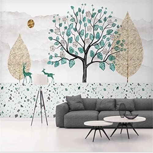 XLMING Einfache Schwarz-Weiße Tropische Pflanze Turtleback Leaf 3D Tapete Wohnzimmer Sofa Schlafzimmer Esszimmer Home Dekoration Wand-150cm×105cm