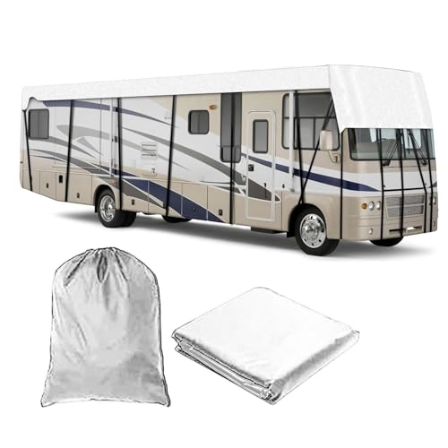 LFLIFENG 210D Oxford-Gewebe 210D Oxford-Gewebe Wohnmobilabdeckungen Wind-, Regen- Und Schneefest Wohnwagen Schutzdach Geeignet Für Jede Jahreszeit Und Jedes Klima,Grey-11m×3m