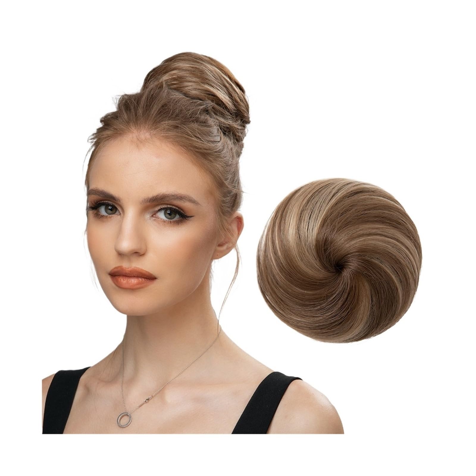 Haarteil Haargummi Synthetisches Haar, Dutt-Verlängerung, Clip-in-Haarteil, Kunsthaar-Schwanz, Donut, Kordelzug, Chignon, Haarteil, Hochsteckfrisur, Haarteil, Pferdeschwanz Haarverlängerung(10H16)