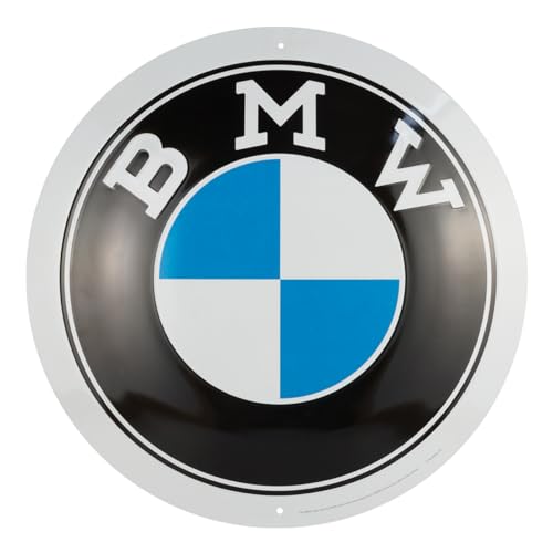 Nostalgic-Art Retro Blechschild, 35 x 35 cm, Original Lizenzprodukt (OLP), BMW – Logo – Geschenk-Idee für BMW Accessoires Fans, aus Metall, Vintage Design