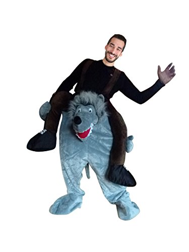 Ikumaal Carry-me Wolf-Kostüm, F106 M-XL, für Erwachsen-e Männer Frau-en, Wolfs-Rudel Wölfe Huckepack Paar- Gruppen-Kostüme Fasching Karneval Faschingskostüm-e