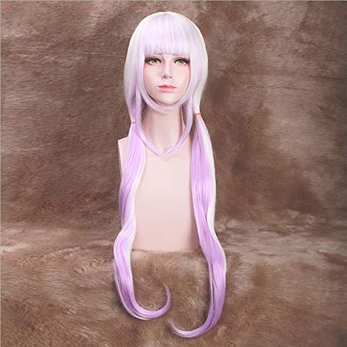 LINLINCD-Anime Kanna Kannakamui Cosplay Perücke Hellpurpurne Synthetik Langes Haar Mit Drachenhorn Prop Full Set Party Kostüm Perücken Für Frauen Dm-846 Perücke