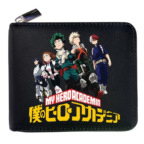 RYNDEX My He-ro Academ-ia Portmonee Anime, Süß Spaß Einzigartig Karten Geldbeutel, Scheckkartenetui für Fans Teens Geburtstagsgeschenk(Color:Multicolor 6)