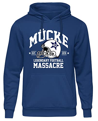 Uglyshirt Mücke 63 Herren Kapuzenpullover | Football Hoodie Kult Weltkulturerbe Pullover | M2 Blau (XXL)