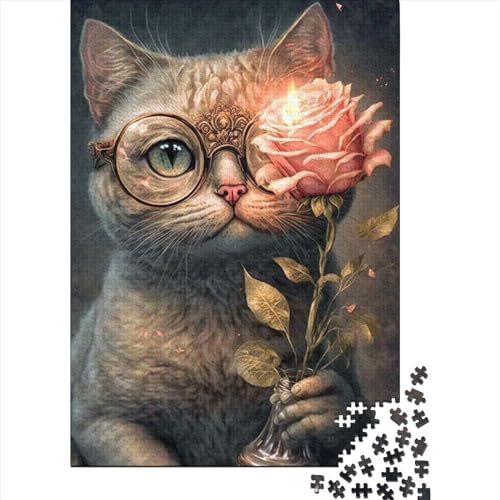 Schwierige, anspruchsvolle Puzzles mit 1000 Teilen, Kunst-Katzen-Puzzles, Puzzles für Erwachsene, Teenager, Puzzles für Erwachsene, Geschenke (Größe: 75 x 50 cm)