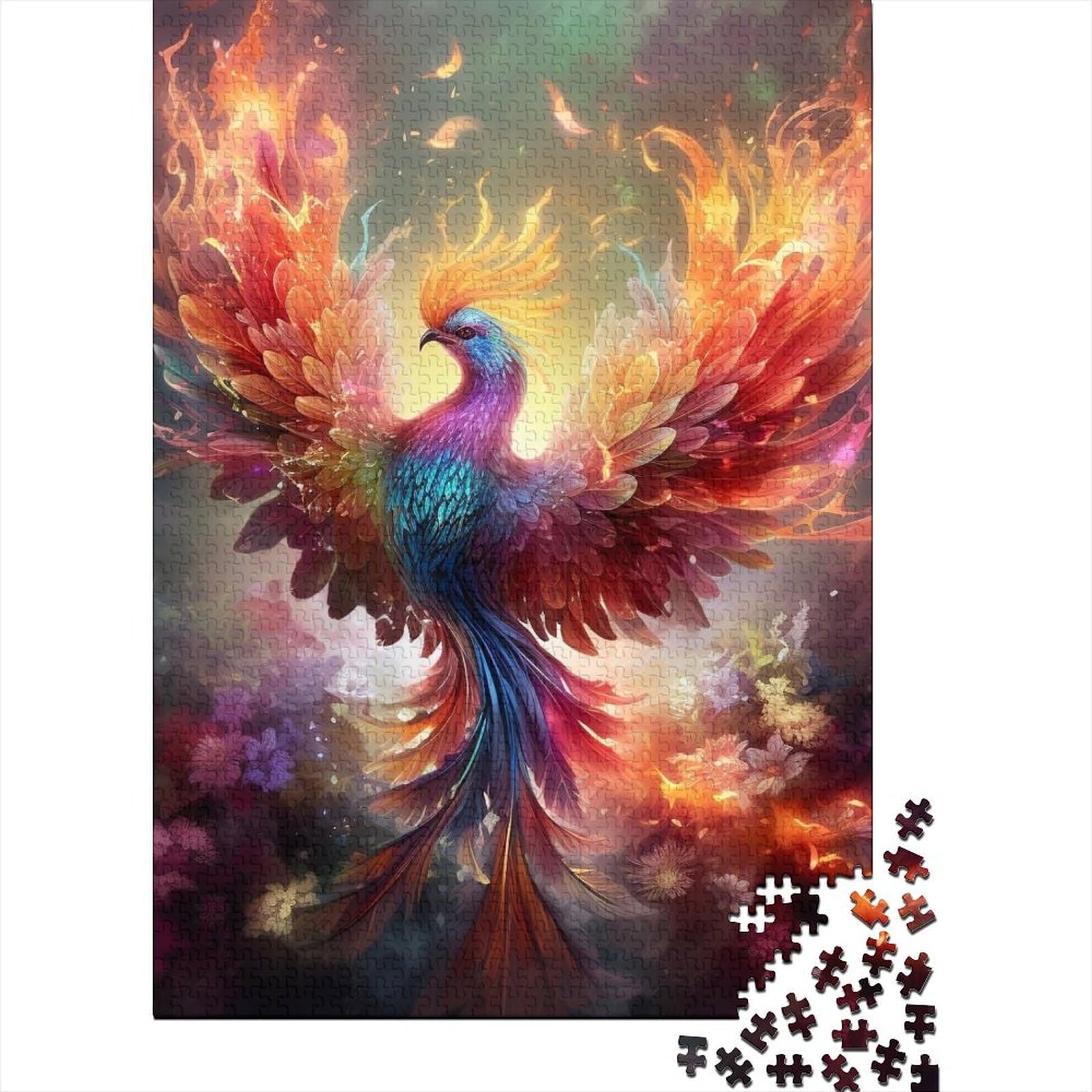 1000-teiliges Puzzle für Erwachsene, Phoenix-Holzpuzzle für Erwachsene, Puzzlespielzeug, Holzpuzzle für Erwachsene und Teenager, 75 x 50 cm