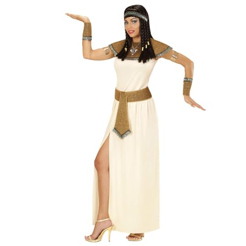 Widmann 67704 - Kostüm Cleopatra, Kleid, Gürtel, Kragen, Armbänder und Kopfschmuck, Antike, Göttin, Pharaonen, Karneval, Mottoparty