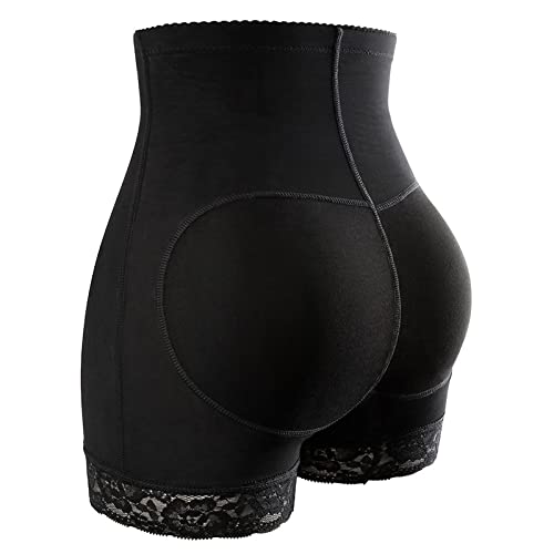 BANLUX Damen Po Push Up Unterhose - Frauen Fake Ass Butt Lifter Hip Enhancer Booty Gepolsterte Unterwäsche Hohe Taille Nahtloses Push-Up-Gesäß Body Shaper Höschen Boyshort,Schwarz,S