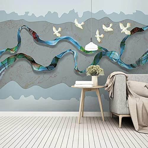 XLMING Abstrakte Linien-Landschaft 3D Tapete Home Dekoration Wohnzimmer Sofa Schlafzimmer Tv Hintergrund Wand-300cm×210cm