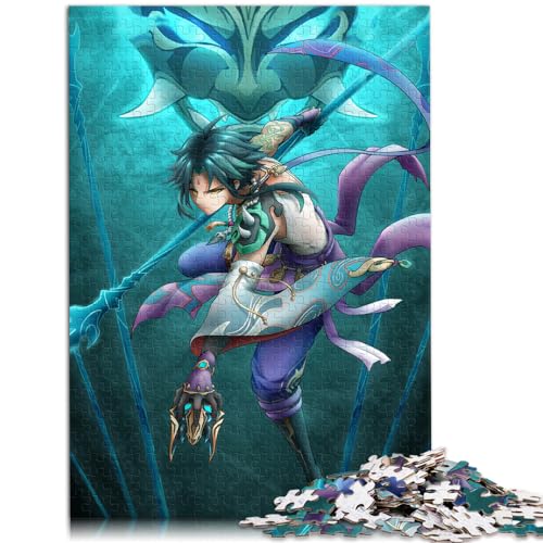 Puzzles für Genshin Impact Xiao. Lustiges Puzzle für Erwachsene, 1000-teiliges Holzpuzzle, Geburtstagsgeschenk, Geschenke für oder, Wandkunst, 1000 Teile (50 x 75 cm)