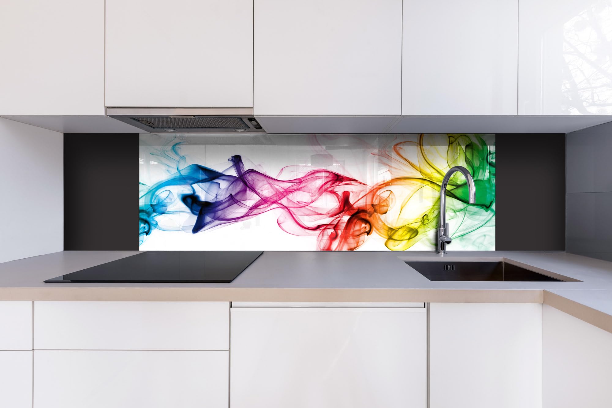 DIMEX Küchenrückwand Verbundplatte Rauch 180 x 60 cm | Spritzschutz Küche für Herd Spüle | Premium Qualität, Acrylglas - Plexiglas, Stärke 5 mm - Made in EU | Inklusive Kleber