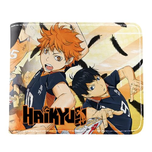 RYNDEX Haiky-uu!! Kartenetui Anime, Zweifach Gefalteter Geldbörse Klein, PU Leather Geldbörse Brieftasche Wallet(Color:Multicolor 12)