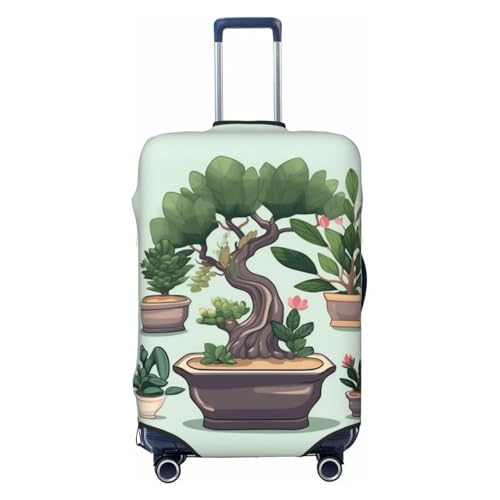 GZYL Gepäckschutzhülle mit Bonsai-Pflanzen-Druck, elastisch, waschbar, Gepäckabdeckung, Bonsai-Pflanze, XL