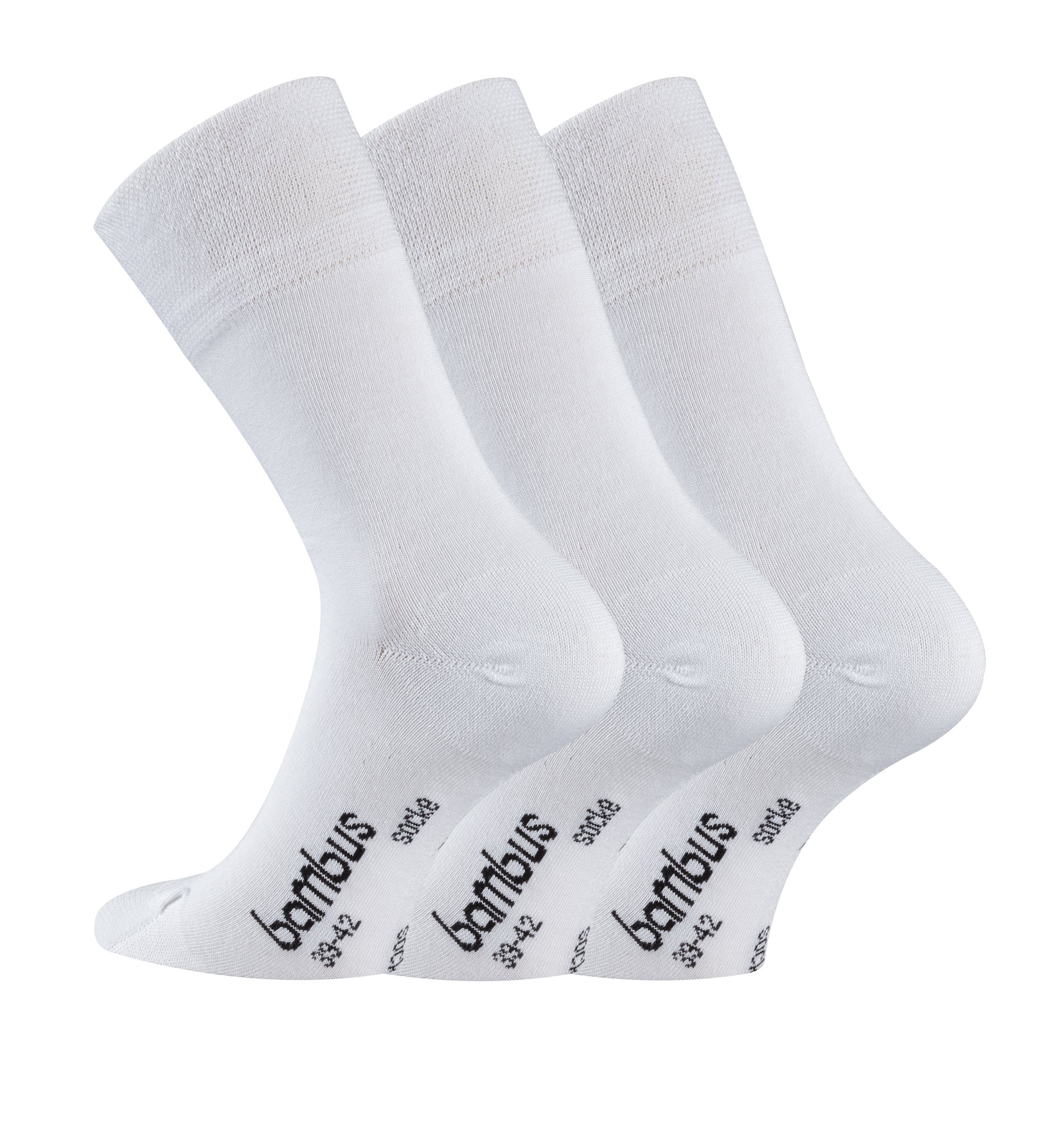 TippTexx24 Unisex Bambussocken,Socken,Oekotex Geruchs-Killer u zusätzliche Garantie (43/46-9Paar,Weiß)