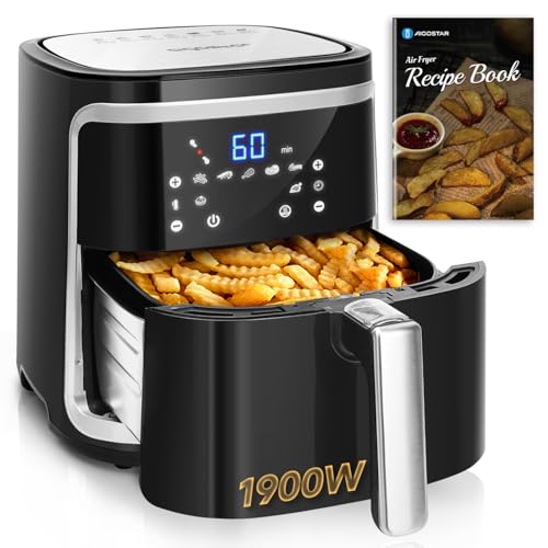 Aigostar Cube 30IBT - Heißluftfritteuse Fritteuse ohne Öl Fett 1900W Airfryer Fritöse mit Korb Heißluft Rezept Luftfritteusen Bpa Frei Antihaft für Pommes Fish