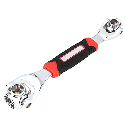 Drehmomentschlüssel,Torque Wrench 1/4 Quadratischer Antrieb Drehmomentschlüssel Zweiweg zum Mechanismus-Schraubenschlüssel Handwerkzeugschlüssel Drehmomentzähler Preset Ratche(Red 48 in 1 Wrench)