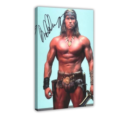 biegzc Photographie Signée Arnold Schwarzenegger Conan En Édition Limitée + Autogrammzertifikat, Leinwand-Poster, Schlafzimmer, Landschaft, Büro, Raumdekoration, Geschenk, 30 x 45 cm