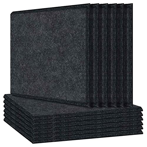 Ghulumn 12 Packungen Akustikplatten 16X12X0,4 Zoll Schalldichte Polsterung, Schallabsorbierende Platten mit AbgeschräGten Kanten für die Akustische Behandlung