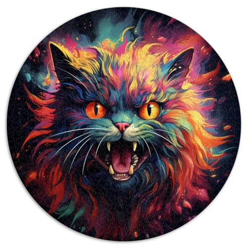 Puzzlespiel „Böse Katze“ 1000 Teile Puzzlespielzeug 67,5 x 67,5 cm Lustiges Geschenk Spaß bei Aktivitäten zu Hause, Geburtstagsgeschenk, Reisegeschenke,