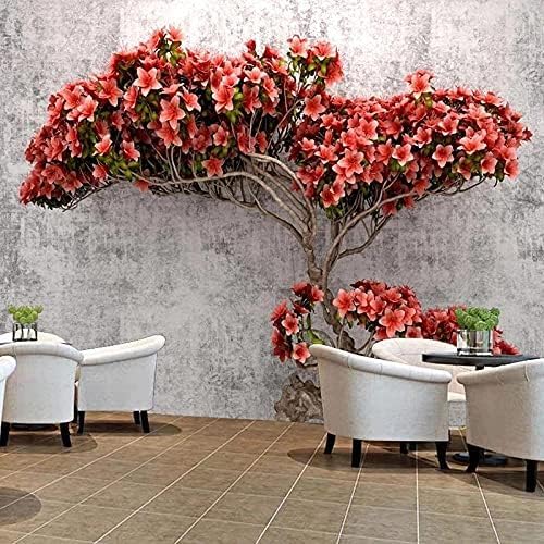 XLMING Abstrakter Baum Mit Dreidimensionalen Blumen Und Zweigen Küche Esszimmer Arbeitszimmer Wohnzimmer TV Hintergrund Wand 3D Tapete-200cm×140cm