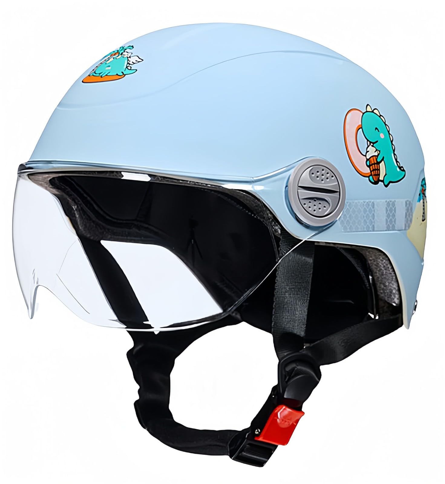 Cartoon-Helm Für Süßes Motorrad, Leichter Halbhelm Mit ECE-Zertifikat Für Jungen Und Mädchen Im Alter Von 3–15 Jahren P,46-54CM