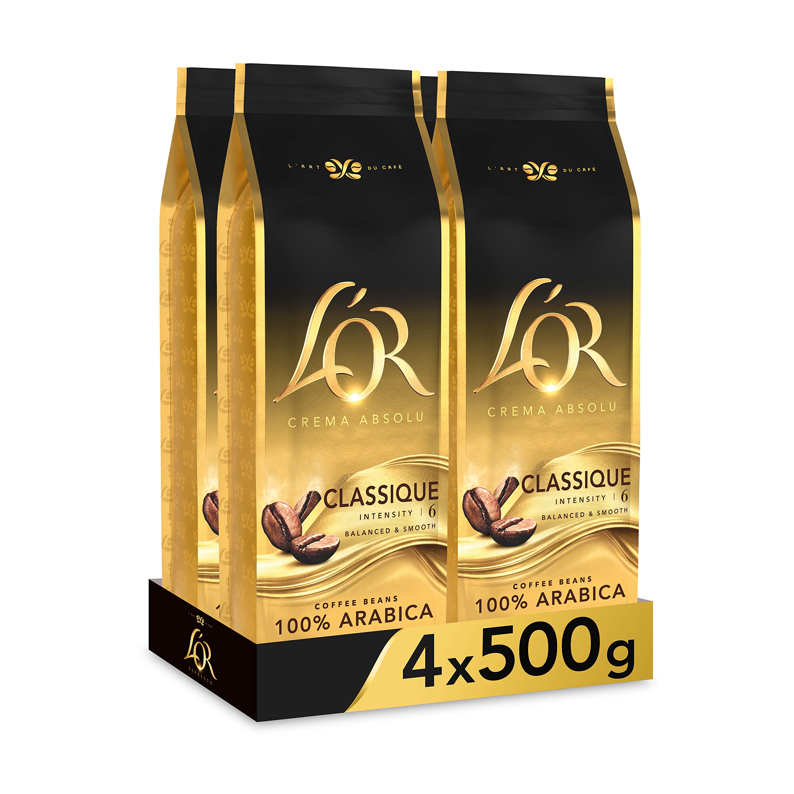 L'OR Crema Classique Kaffeebohnen, 4 x 500 Gramm