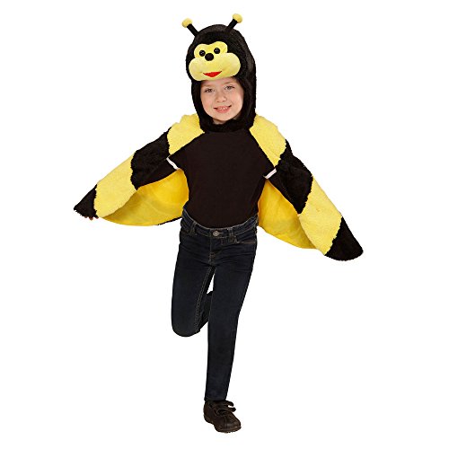 "BEE IN SOFT PLUSH" (hooded winged cape with mask) - (104-110 cm / 2-4 Years)