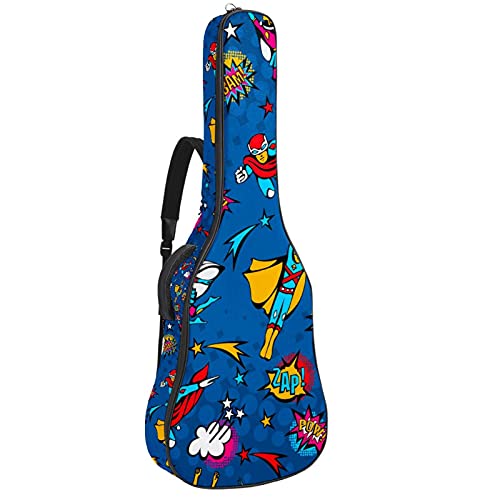 Akustikgitarre Tasche Dicke Polsterung Wasserdicht Dual Verstellbarer Schultergurt Gitarrenkoffer Gig Bag (Super Boy)