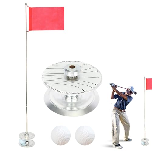 Golfpokal und Flagge - Putting-Green-Pokale und Flaggen - Golf-Lochbecher zum Üben im Hinterhof,Einziehbare Golf-Fahnenstäbe - Übungs-Putting-Green-Flagge, Golf-Stange-Pin-Fahnenmast für Golfliebhaber