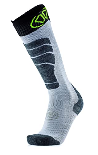 Sidas Herren Chaussettes de ski confortables mi-hautes en Laine mérinos Pour l'automne et l'hiver Freizeitsocken, Blanc/Noir, 9-11