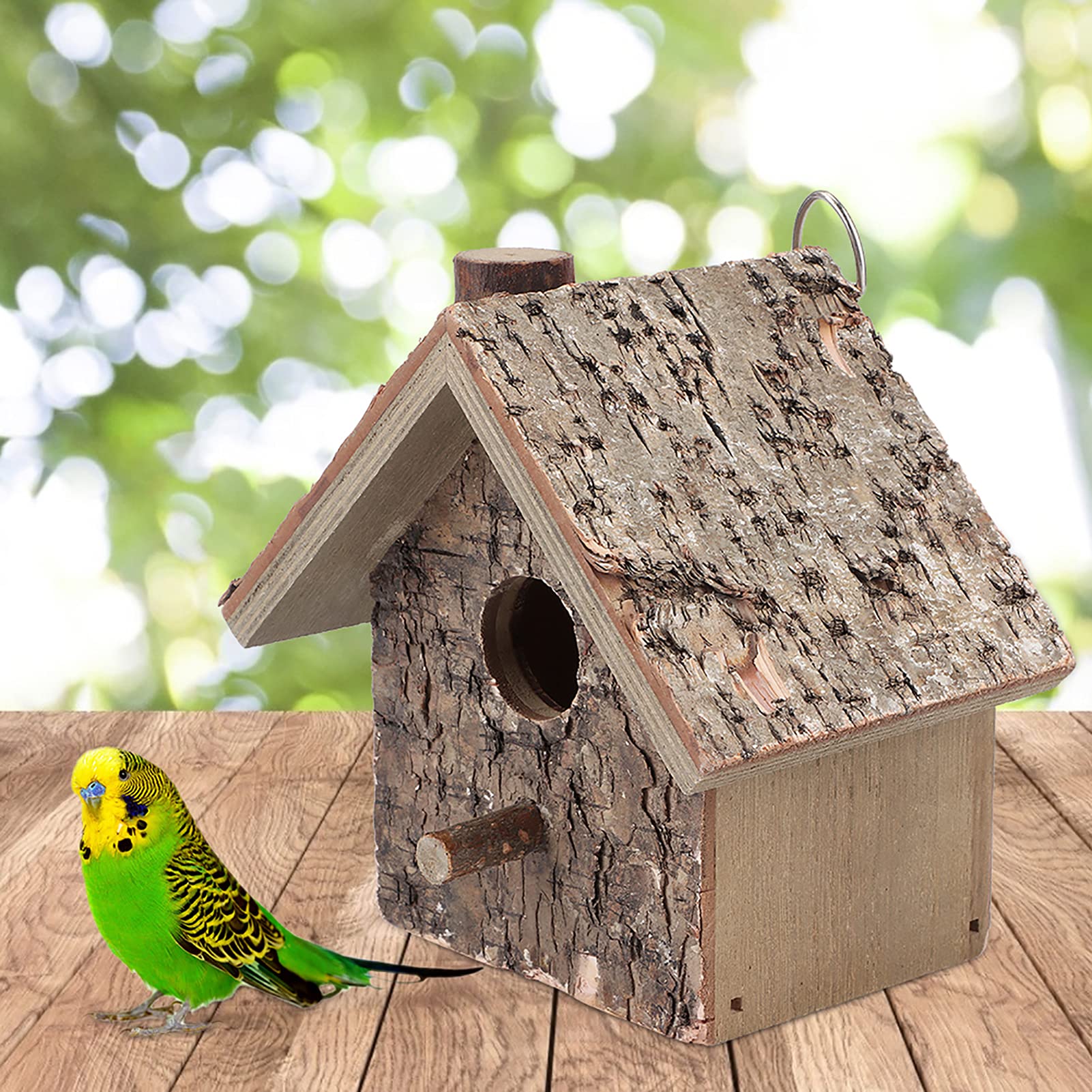 Hängendes Vogelhaus, Vogelzuchtbox, hängende Art, hölzernes Vogelhaus, Vogelruheplatz, Heimtierbedarf, Zubehör, Garten, Terrasse, Dekoration/898