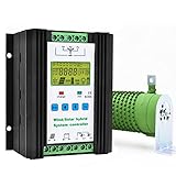 IXART 2000W Wind Solar Hybrid Laderegler,12V/24V MPPT Lade Boost Controller Mit LCD Display, Netzunabhängige Wind Solar Hybrid Systeme, für 1000W Wind und 1000W Solarpanel,12V