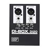 Pyatofy Direkteinspritzungsbox Professionelle DIRECT BOX Geräuscharmer Gitarren-Bass-DI-2-Kanal-Audiokonverter Mehrzweck-Audiomischer