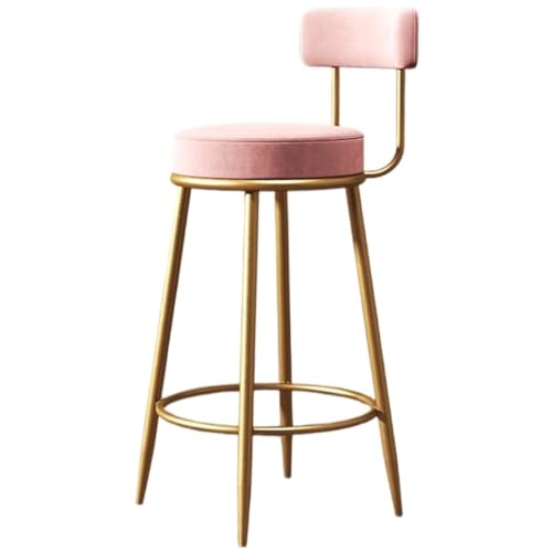 Habrur Barhocker Barstühle Barstuhl 2er Set Moderne Barhocker Bar Küche Esszimmer Café Stuhl Tresenhocker Gepolsterte Stühle Mit Rückenlehne Für Zuhause Bar Stühle Barsessel(Pink,75cm)