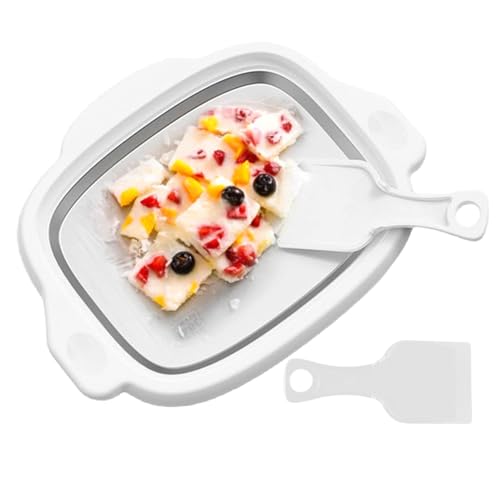 Instant-Eismaschine, Eismaschine - Selbstgemachtes Eiscreme Tablett mit 2 Spateln | Sofortige Kaltplatte für Eisjoghurt, Sorbet, Eiscreme, Eiswanne/Sandwich für