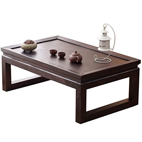 Einfacher Erkertisch, Couchtisch, kleiner japanischer Balkon-Teetisch, hölzerner Tatami-Couchtisch, niedriger Tisch für zu Hause (Farbe: BrownA, Größe: 60 x 40 x 25 cm) (Browna 60 x 40 x 25 cm) (Brow