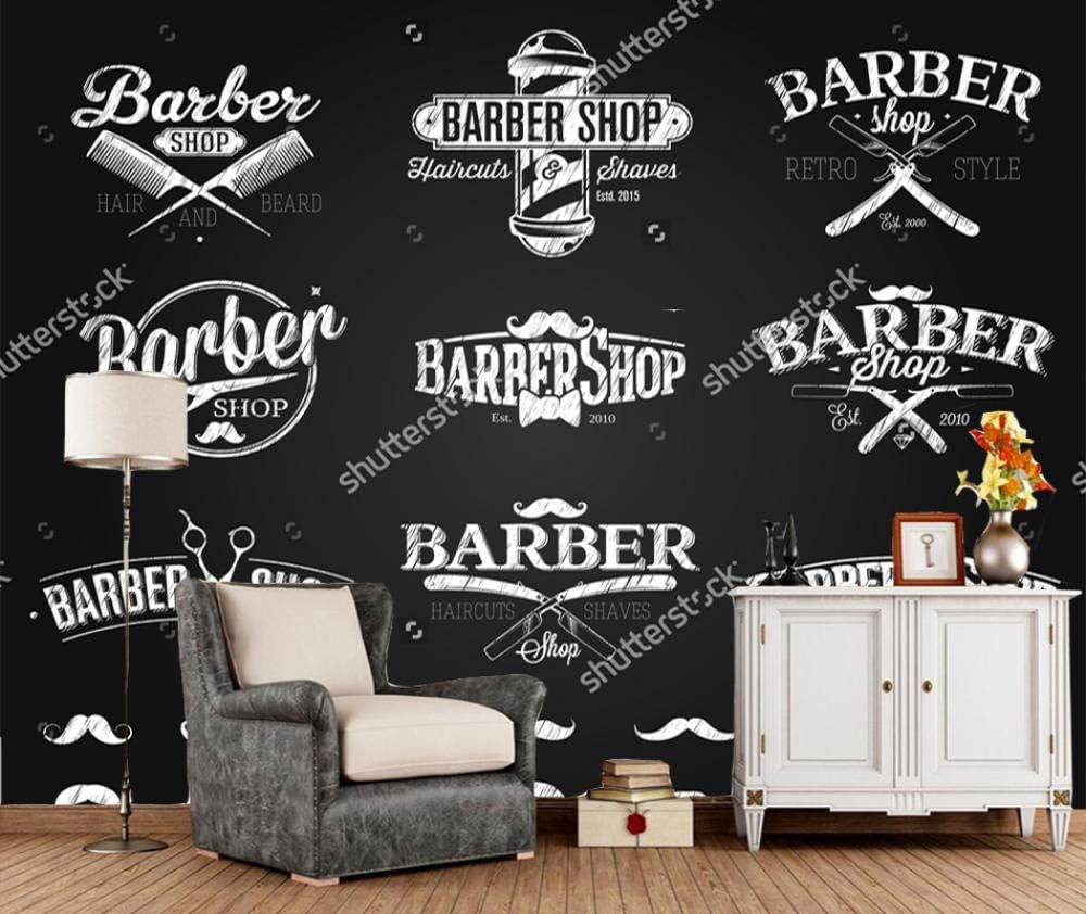 Tafelkreidezeichnung Eines Friseurs 3D Tapete Poster Restaurant Schlafzimmer Wohnzimmer Sofa TV Dekorative Wand-150cm×105cm