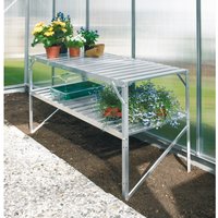 Vitavia pflanztisch (2 ebenen) für gewächshäuser, aluminium eloxiert, 120 x 52 x 76 cm