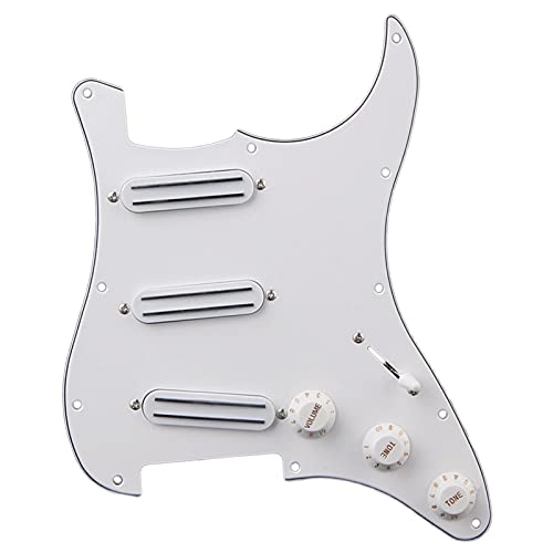 Geladenes Gitarren-Pickguard Weiß geladener vorverdrahteter Pickguard mit SSS. Tone Dual Rail Pickups