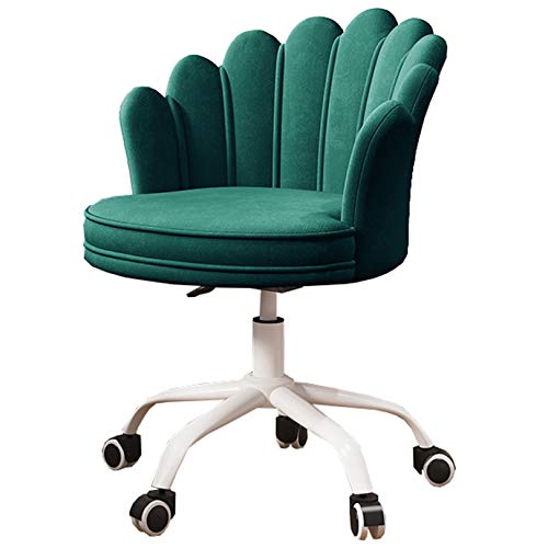 BFVAKBKYT Home Office Ergonomischer Schreibtischstuhl, Ergonomisch mit gewellter Rückenlehne und Rollen. Ergonomischer Drehstuhl for Zuhause, Bürostuhl, verstellbare Sitzhöhe: 40–50 cm.(Green)