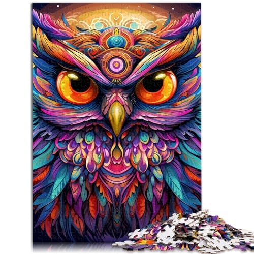 Spielzeug Puzzle Fantasy Art Owl für Erwachsene 1000-teiliges Puzzle Holzpuzzle Familienspiel Stressabbau Schwieriges Herausforderungspuzzle 1000 Teile (50 x 75 cm)