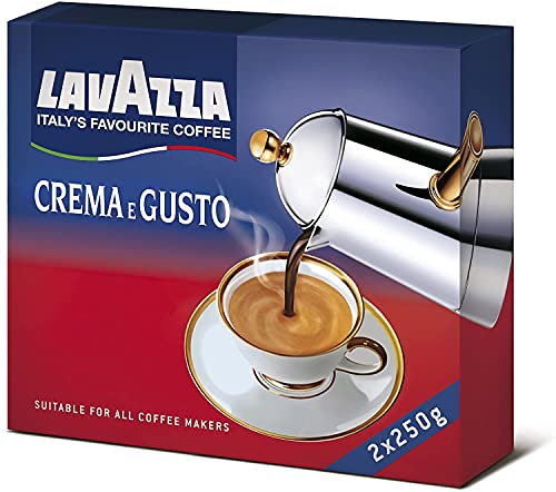 Lavazza Kaffee Crema E Gusto, gemahlen, geeignet für Mokka Herdkanne, 4er Pack, 4 x 250g