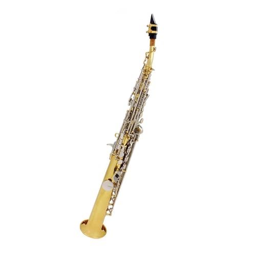 Gold lackiertes saxophon Bb Sopransaxophon Golden Silber Doppel Farbe Boutique Messing Gerade Rohr Sax Holzblasinstrument Musikinstrument